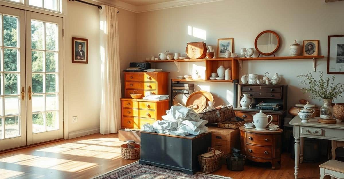 Lys og ryddig rom som viser vask av dødsbo Oslo med godt ivaretatte antikviteter og personlig eiendeler